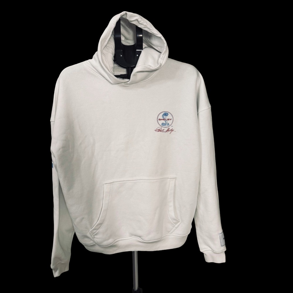 Shelby GT500 Graphic Hoodie Official Licensed White Oversized Fleece Sweatshirt‎